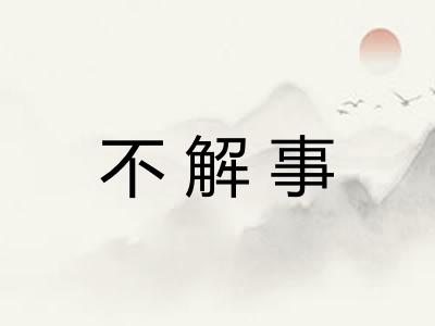 不解事