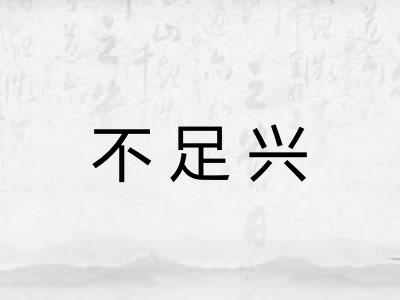 不足兴