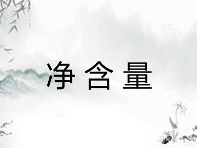 净含量