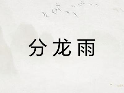 分龙雨