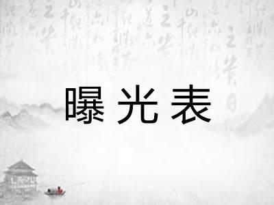 曝光表
