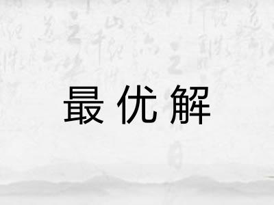 最优解