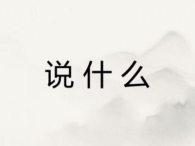 说什么