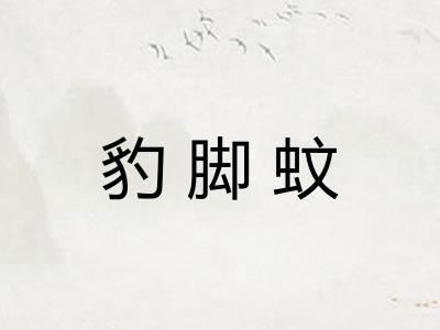 豹脚蚊